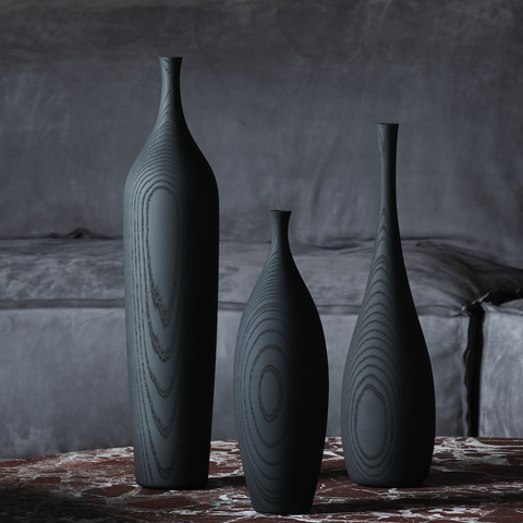 Vases Black en bois massif