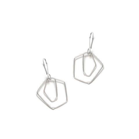 2 sterling silver earrings designed by Gabrielle Desmarais.