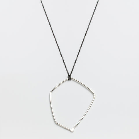Sterling silver pendant necklace with black chain designed by Gabrielle Desmarais.