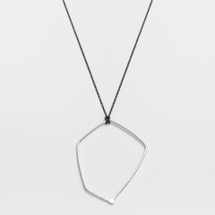 Sterling silver pendant necklace with black chain designed by Gabrielle Desmarais.