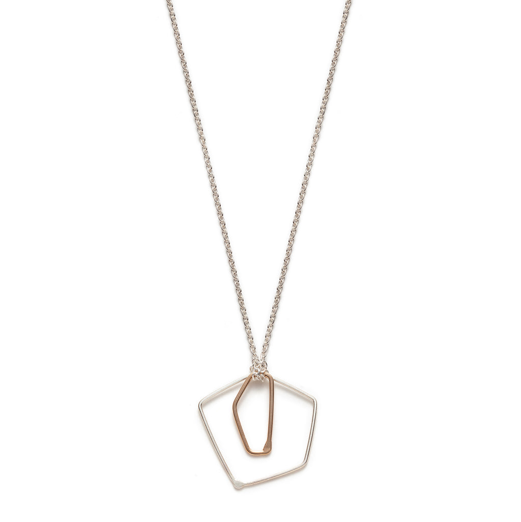 Sterling silver necklace with a silver chain designed by Gabrielle Desmarais.