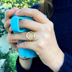 golden ring on a lady finger